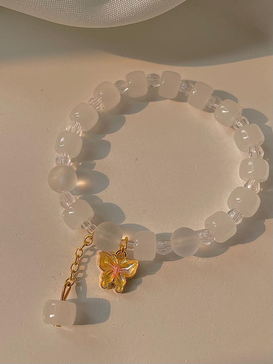 Fly high Butterfly Bracelet- white