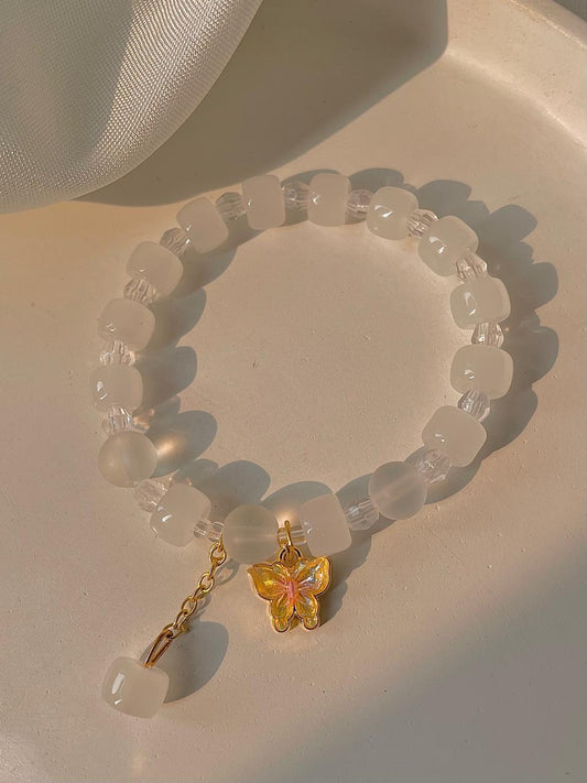 Fly high Butterfly Bracelet- white