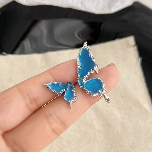 Mismatch Butterfly Earrings- blue