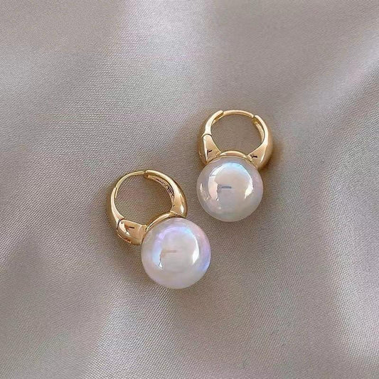 Mermaid Pearl statement hoop earrings