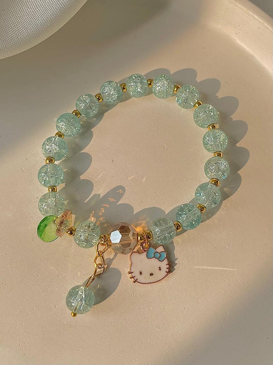 Hello kitty bracelet- greenish blue