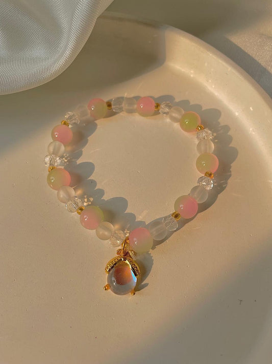 Queen of hearts bracelet- sunset hues