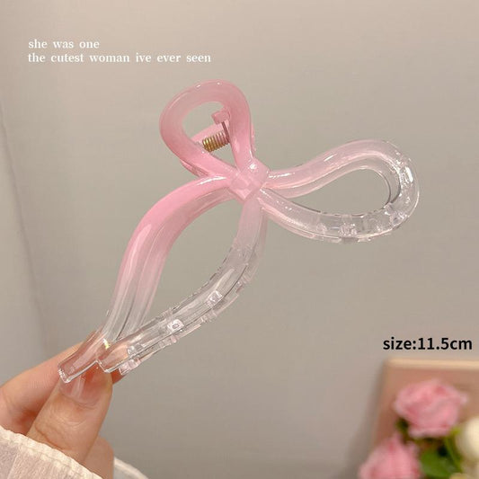 Ombre Effect Bow Claw Clutcher- pink