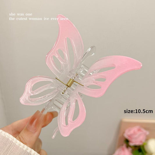 Ombré Effect Butterfly Claw Clutcher- pink