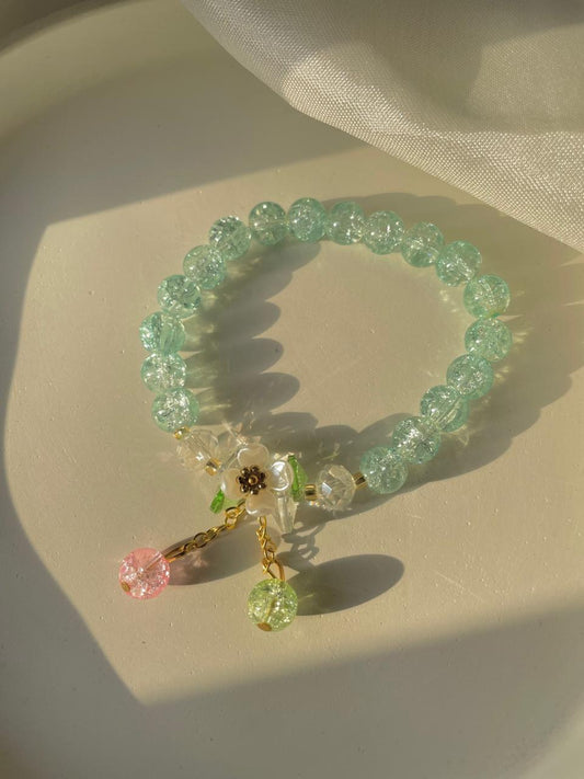 Dreamy Floral Bracelet- green blue