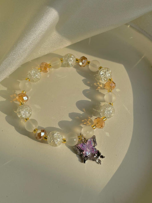 Dual Butterfly Bracelet- sunshine purple