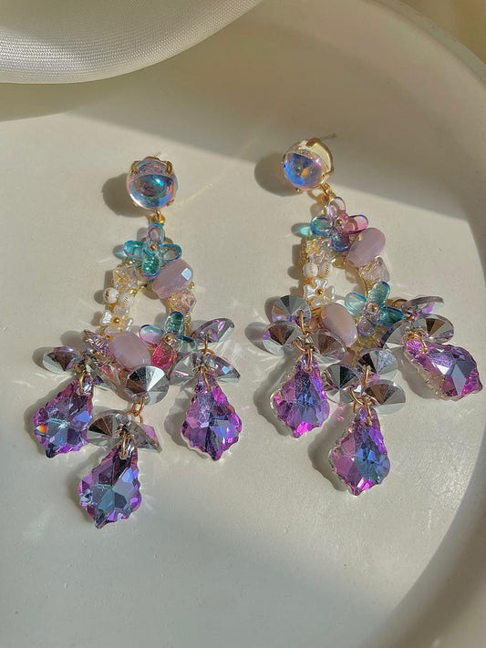 The Mermaid Vibes Dreamy Earrings- purple