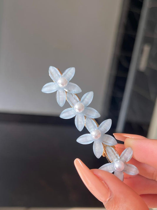 Lilies on my head- soft blue
