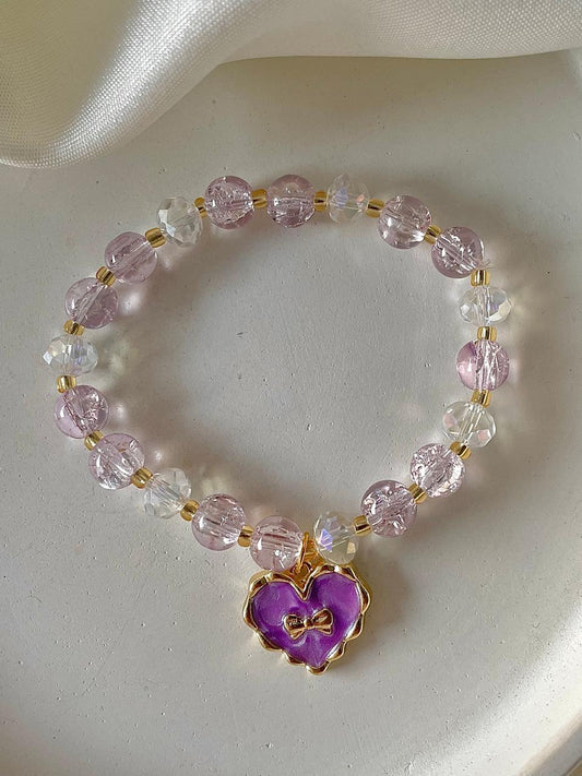 Heart of Bow bracelet- purple