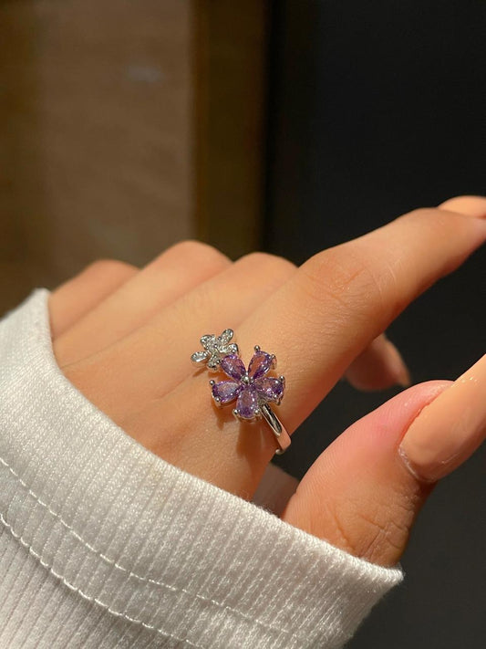 Bloom Flower Ring- purple - Main Image