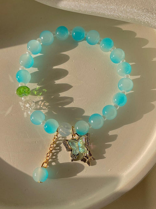 Dual Butterfly Bracelet- ice blue