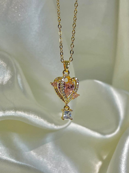 Heart Of Angel Necklace- Pink