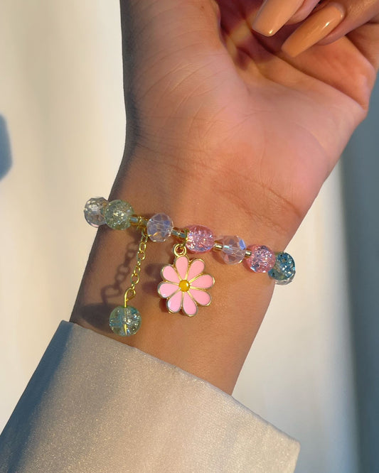 Colourful Daisy Bracelet- pinky