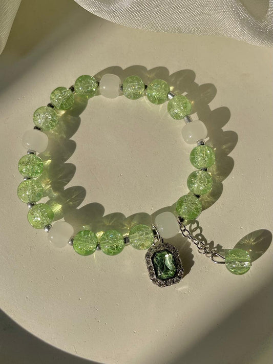 Crystal Drop Bracelet- green