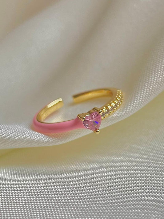 Mini Heart Ring- pink