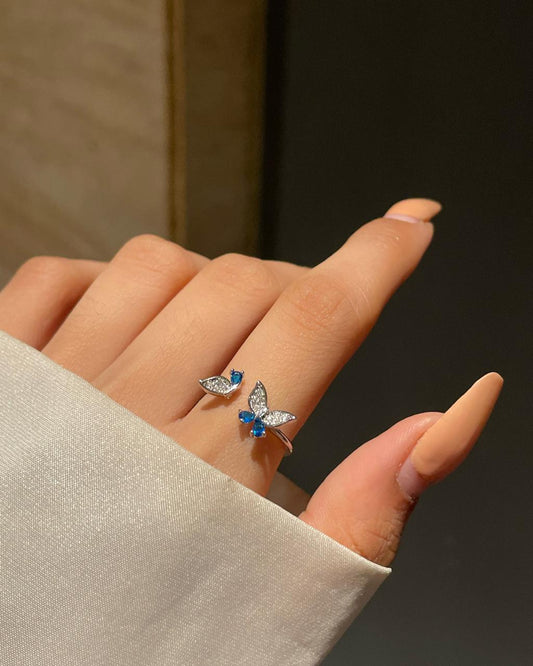 Mini Butterfly Ring- royal blue