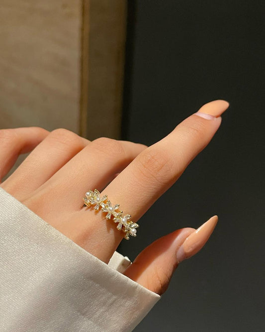 Flower Pearl Ring