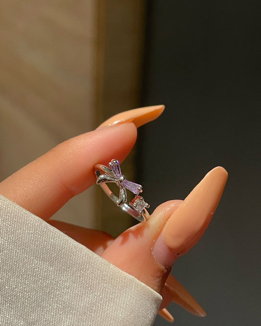 Minimal Bow Ring- purple