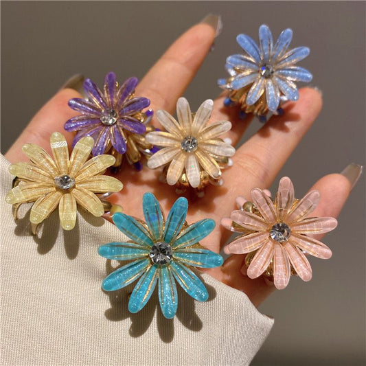 Crystal Floral Hair Claws