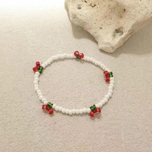 Cherry Season Bracelet- white