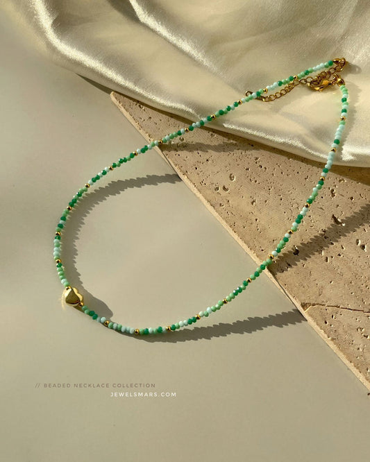 Moana Beaded Princess Necklace (green)- stainless steel