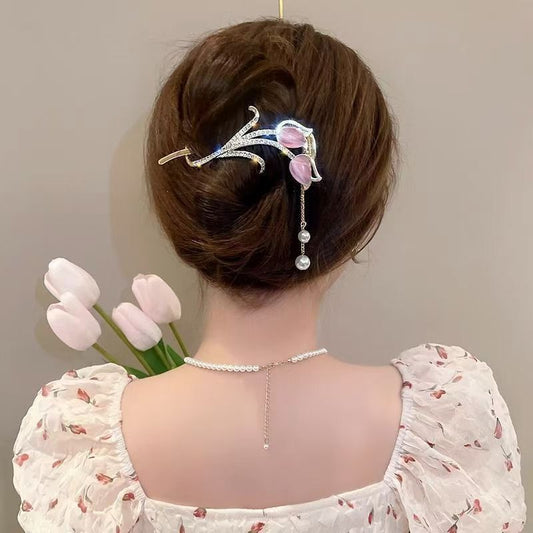 Feminine Energy Floral Hair Claw- pink