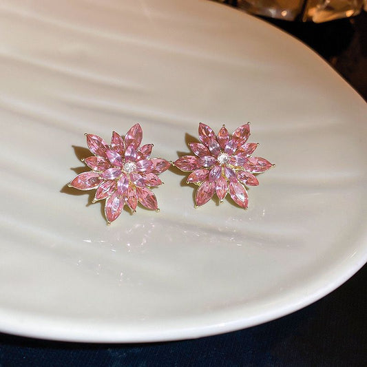 Pink Flower Earrings