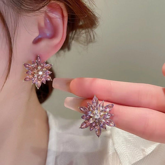 Pink Flower Earrings