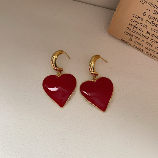 Red Heart Earrings