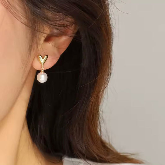 Cute Little Heart Drop Earrings