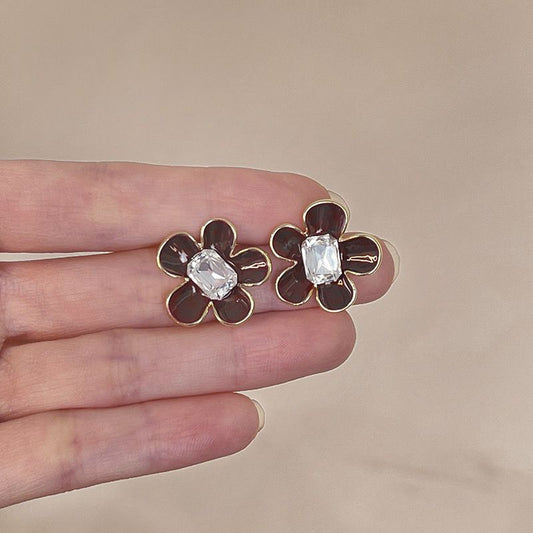 Brown Flower Earrings