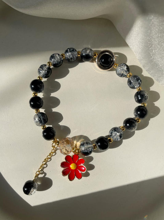 Daisy Bracelet- black red