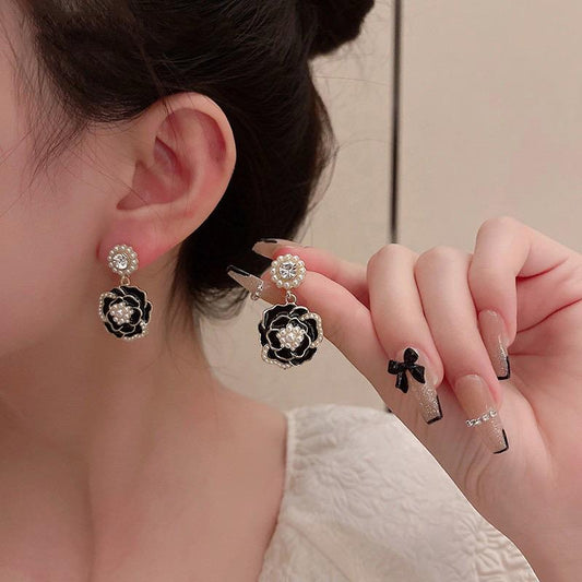 The Black Rose Korean Earrings