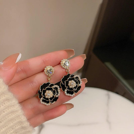 The Black Rose Korean Earrings