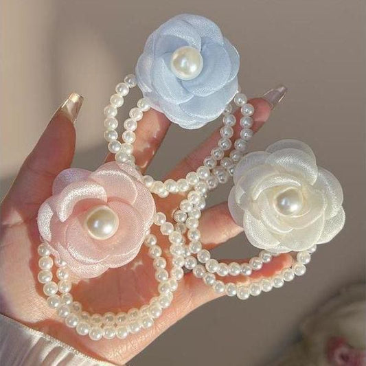 Jasmine Pearly Flower Hairties