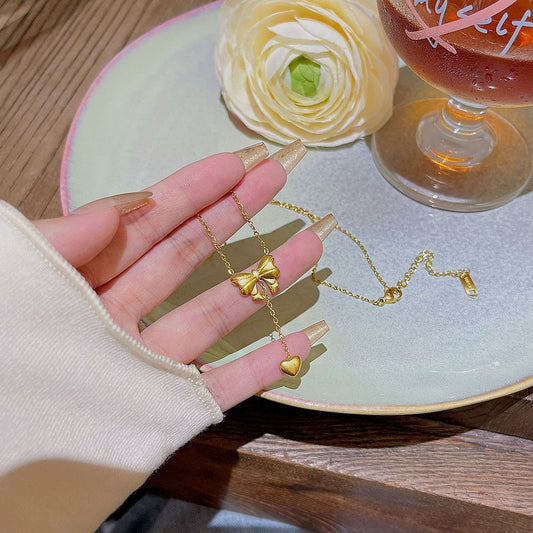 Dropped my Heart Bow Necklace