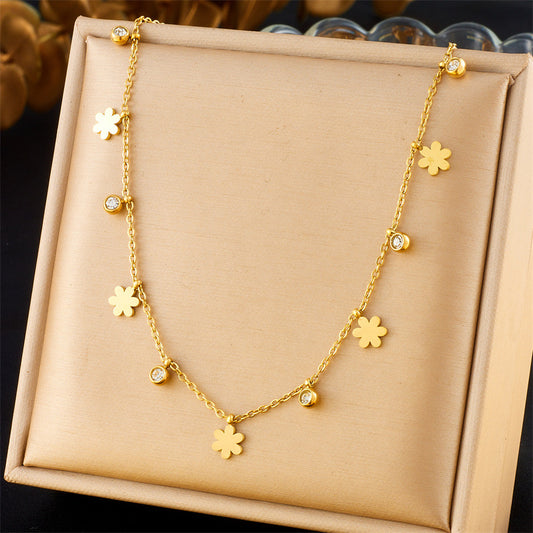 Gold Blossoms Dainty Necklace
