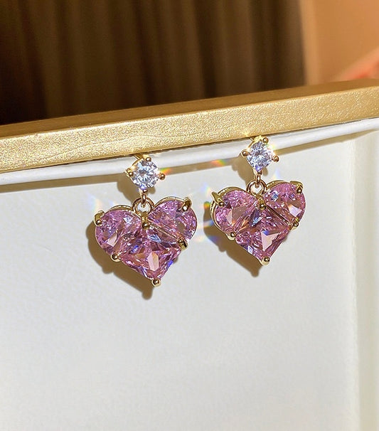 Rosé Heart Earrings