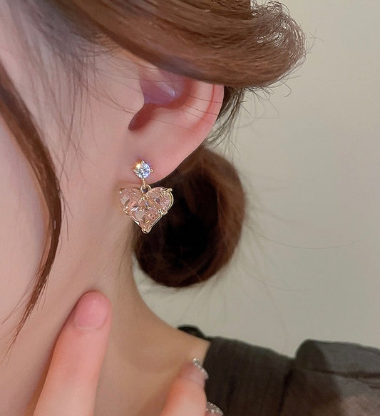 Rosé Heart Earrings