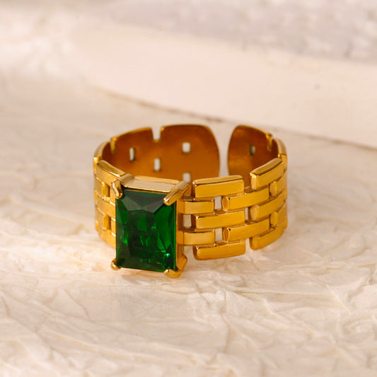 Emerald Authority Gold Ring