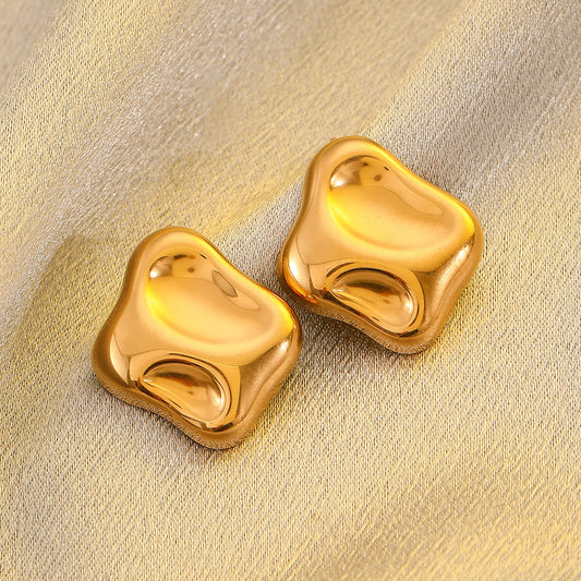 Chiseled with Perfection Gold Earrings