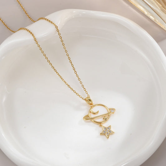 Aurora Saturn Star Necklace