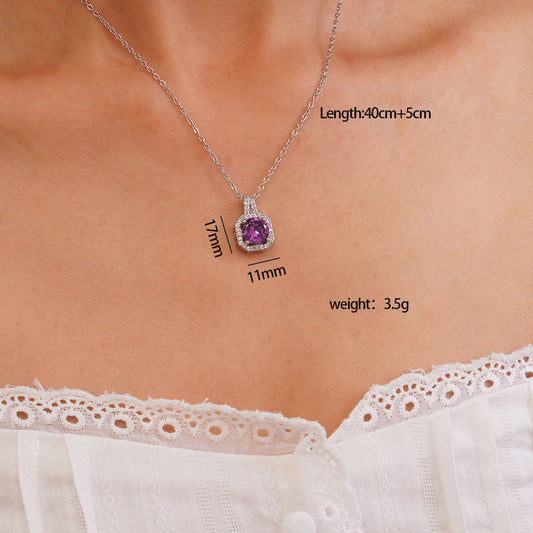 Purple Poise Studded Necklace