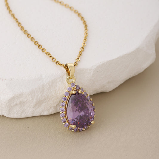 Purple Nebula Drop Necklace
