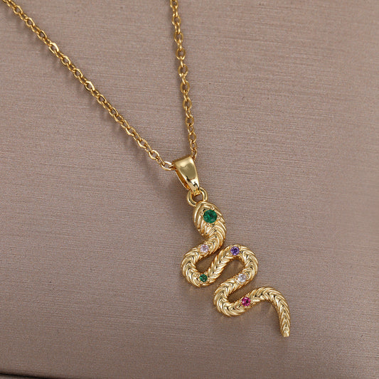 Rhinestone Reptile Necklace