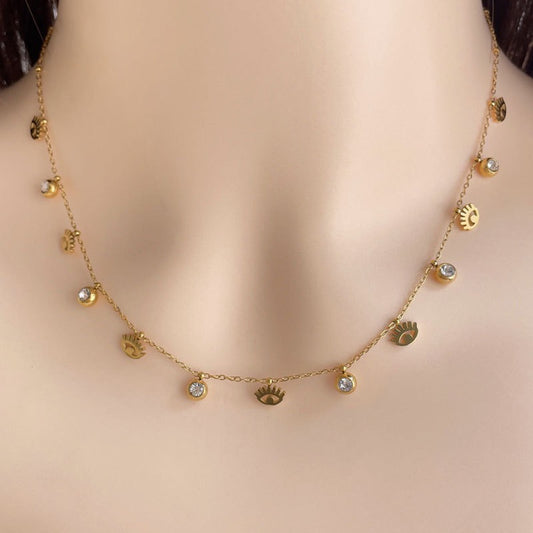 Eye-conic Gold Necklace
