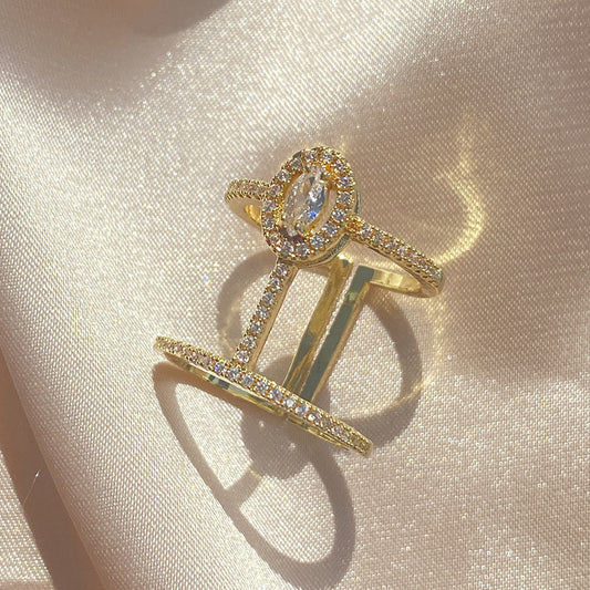 Drama Drenched Rhinestone Ring