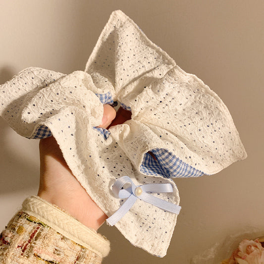 Pastel Plaid Bow Scrunchie