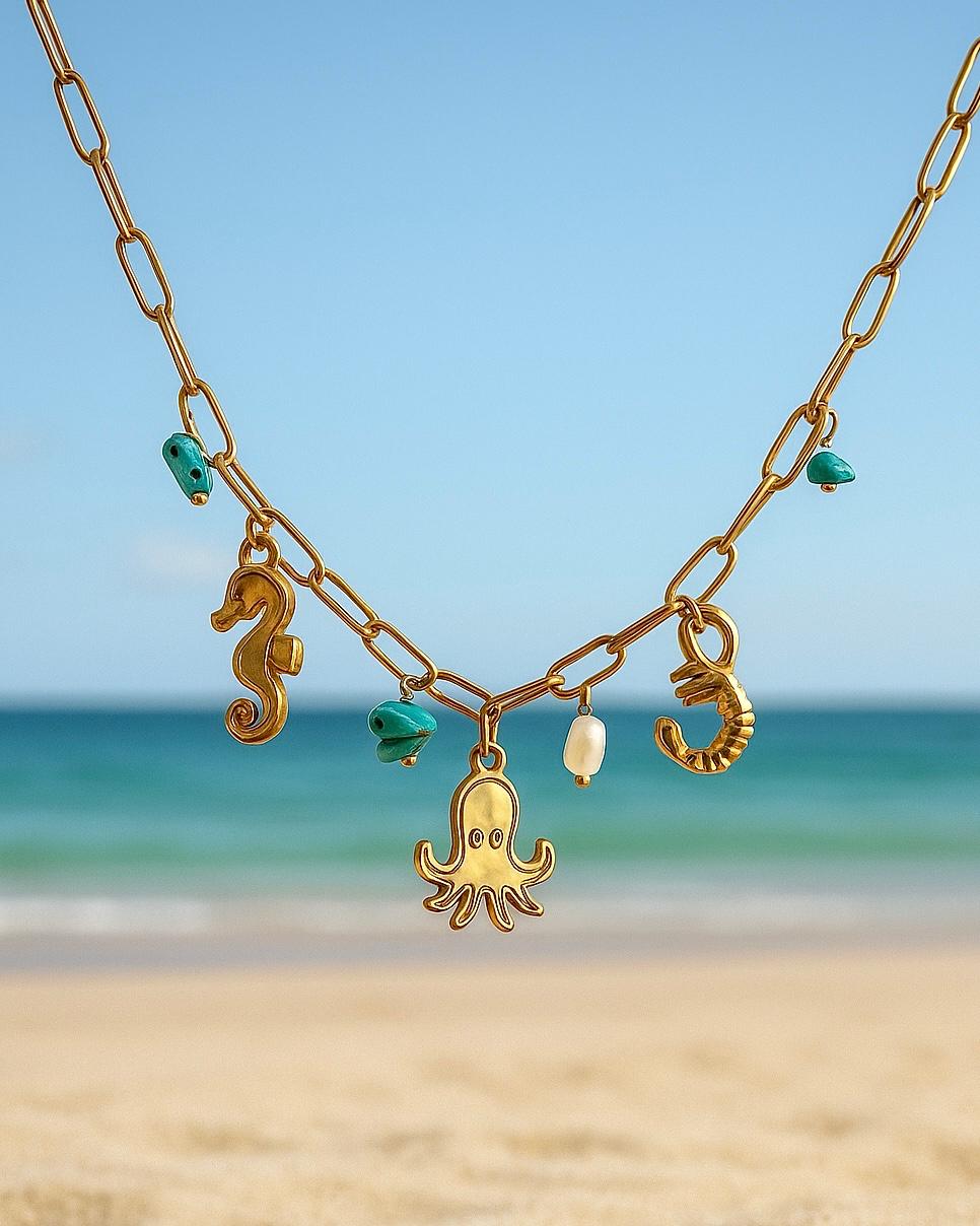 Ciao Blue Charms Necklace