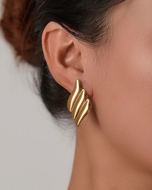 Ripple Effect Gold Earrings
